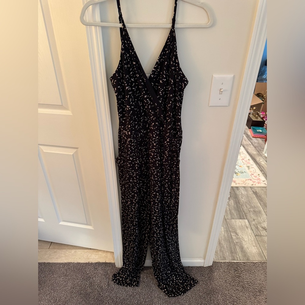 Wide leg faux wrap jumpsuit